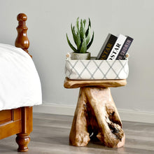 Load image into Gallery viewer, Compact 14" Tree Stump Stool with Unique Shape - Ideal Plant or End Table