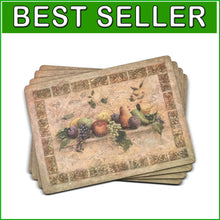 Load image into Gallery viewer, Rustic Tuscan-Plated Cork Placemats - Heat Resistant &amp; Easy to Clean Set of 4