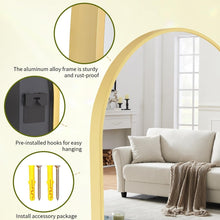 Load image into Gallery viewer, Rustproof 24"x36" Arched Bathroom Mirror with Shatterproof Glass, Gold Frame