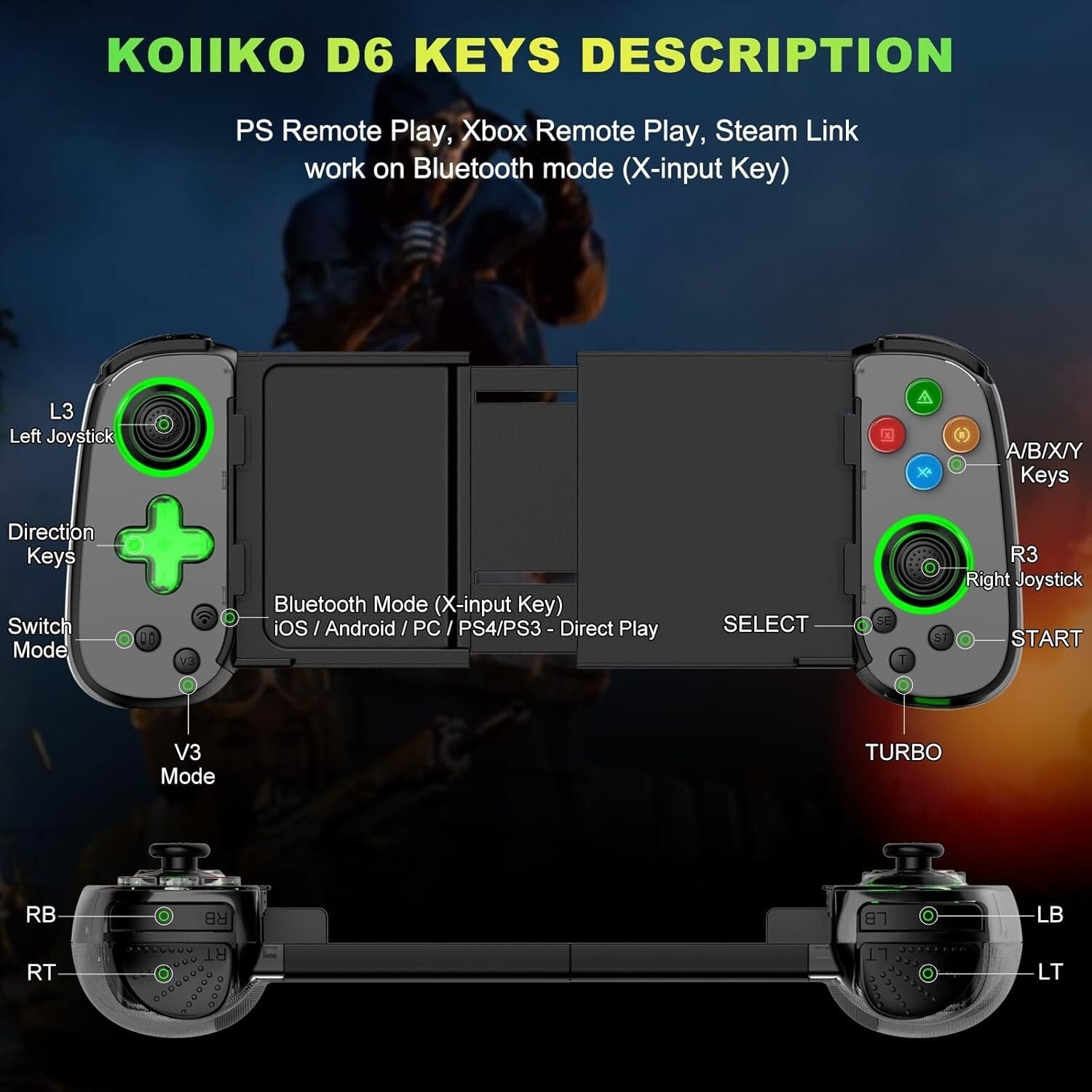 Turbo & 6-Axis Gyro Mobile Gaming Controller for Seamless Streaming Experience