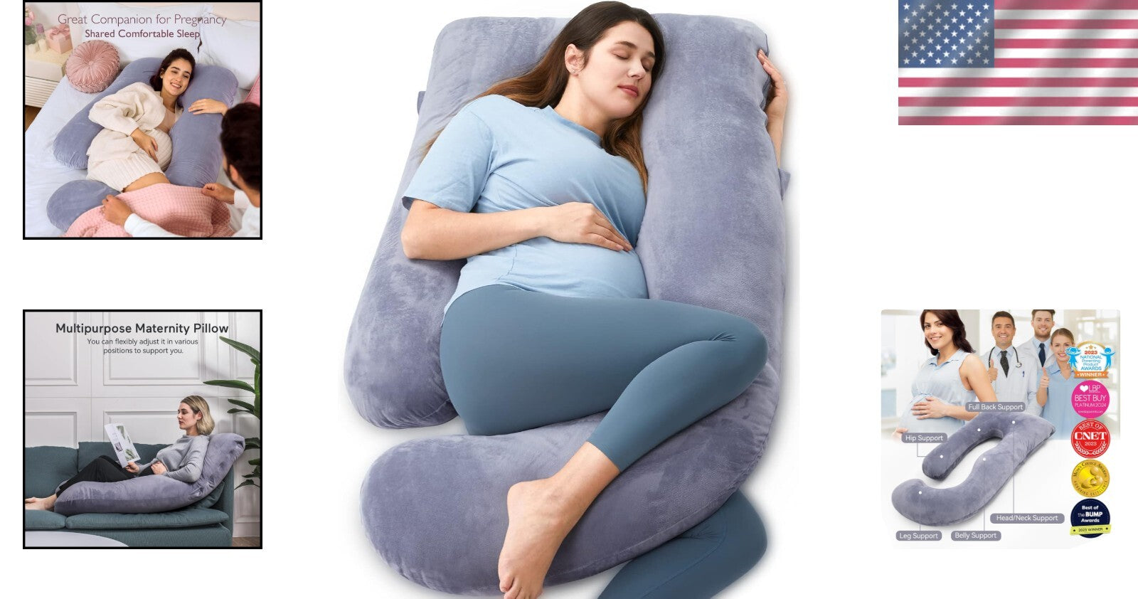 Premium U-Shaped Pregnancy Pillow with Removable Velvet Cover for Total Comfort