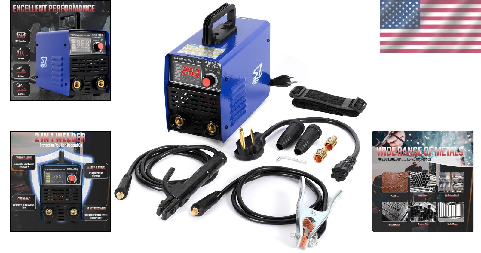 Energy-Efficient Stick Welder for Professionals - 250A, 110/220V Compatibility