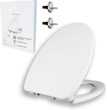 Load image into Gallery viewer, Modern Elongated Toilet Seat with Adjustable Slow Close Hinges - Fits All Brands