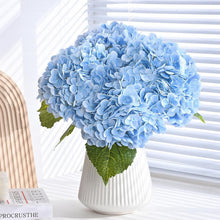 Load image into Gallery viewer, Stunning 21in Blue Hydrangea Floral Arrangement - 4 Artificial Flowers