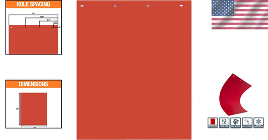 Universal Fit Super Durable Red Polymer Mud Flaps - 24x30 for Trucks & Trailers