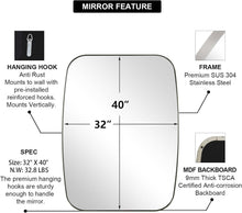 Load image into Gallery viewer, Versatile 32x40 Nickel Oblong Mirror for Bathroom &amp; Living Room - Easy Install