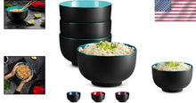 Load image into Gallery viewer, Deep Ceramic Soup Bowls Set: 4 Elegant Ramen Bowls - Microwave &amp; Dishwasher Safe