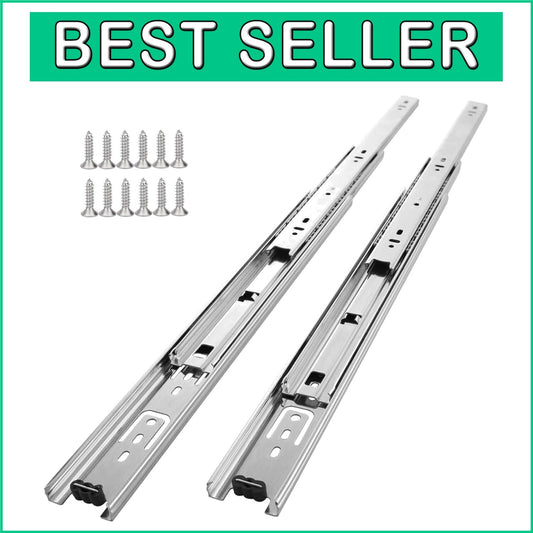 Full Extension Drawer Slides - 10 Pairs, 100 LB Capacity for Efficient Storage