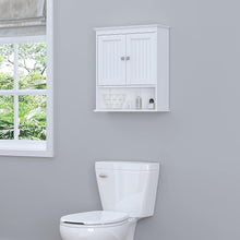 Load image into Gallery viewer, Durable Wall-Mounted Medicine Cabinet with Decorative Paneling &amp; Nickel Handles
