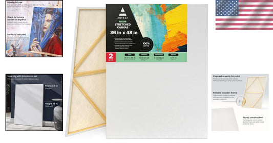 Extra Large 36x48 Stretched Cotton Canvases – Perfect for Creative Expression