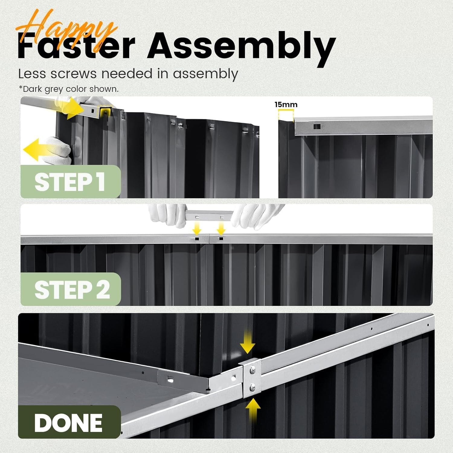 3-Tier Adjustable Raised Garden Bed - Galvanized Steel for Stylish Gardening
