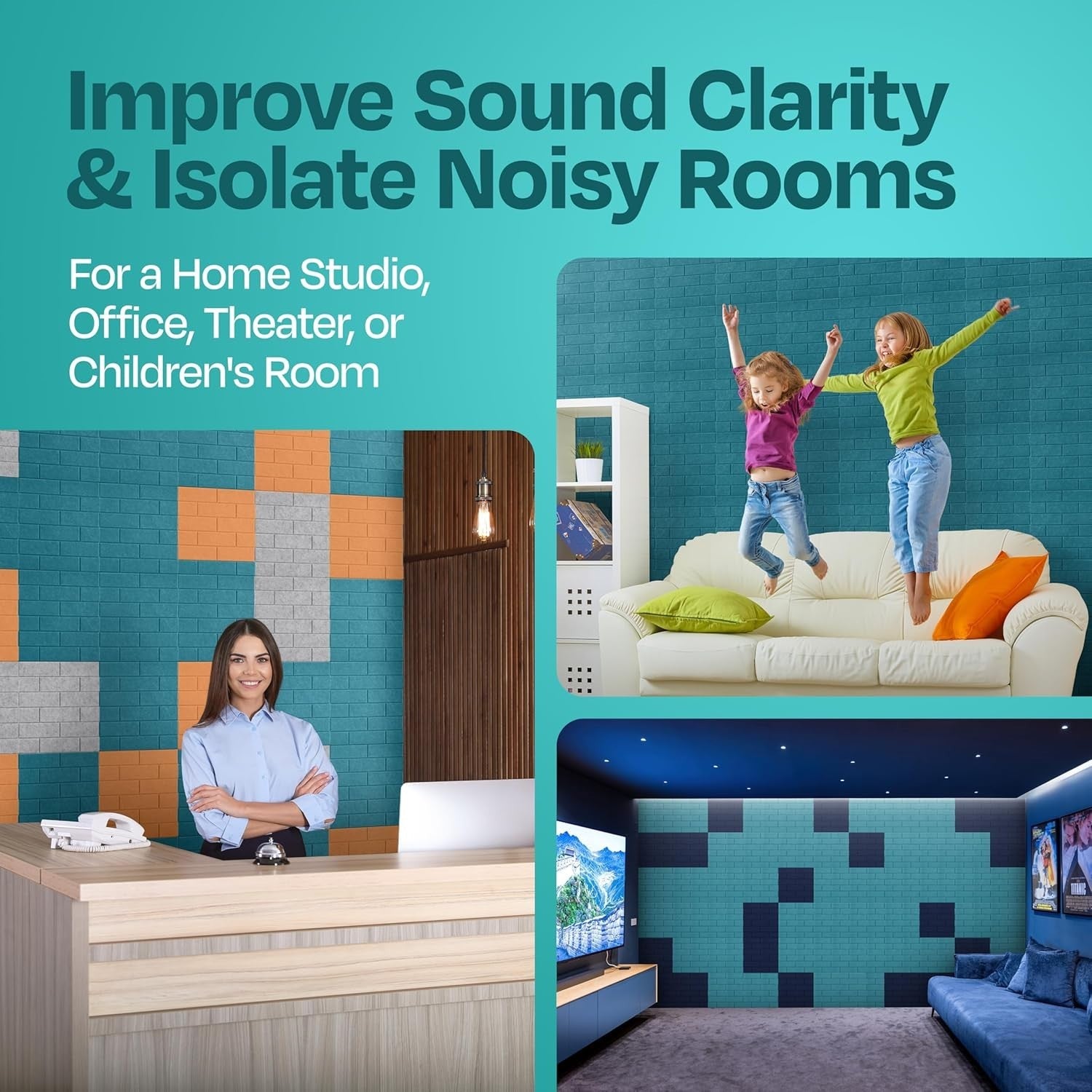 18-Pack Premium Acoustic Panels - Brick Design, Self-Adhesive, for Noise Damping