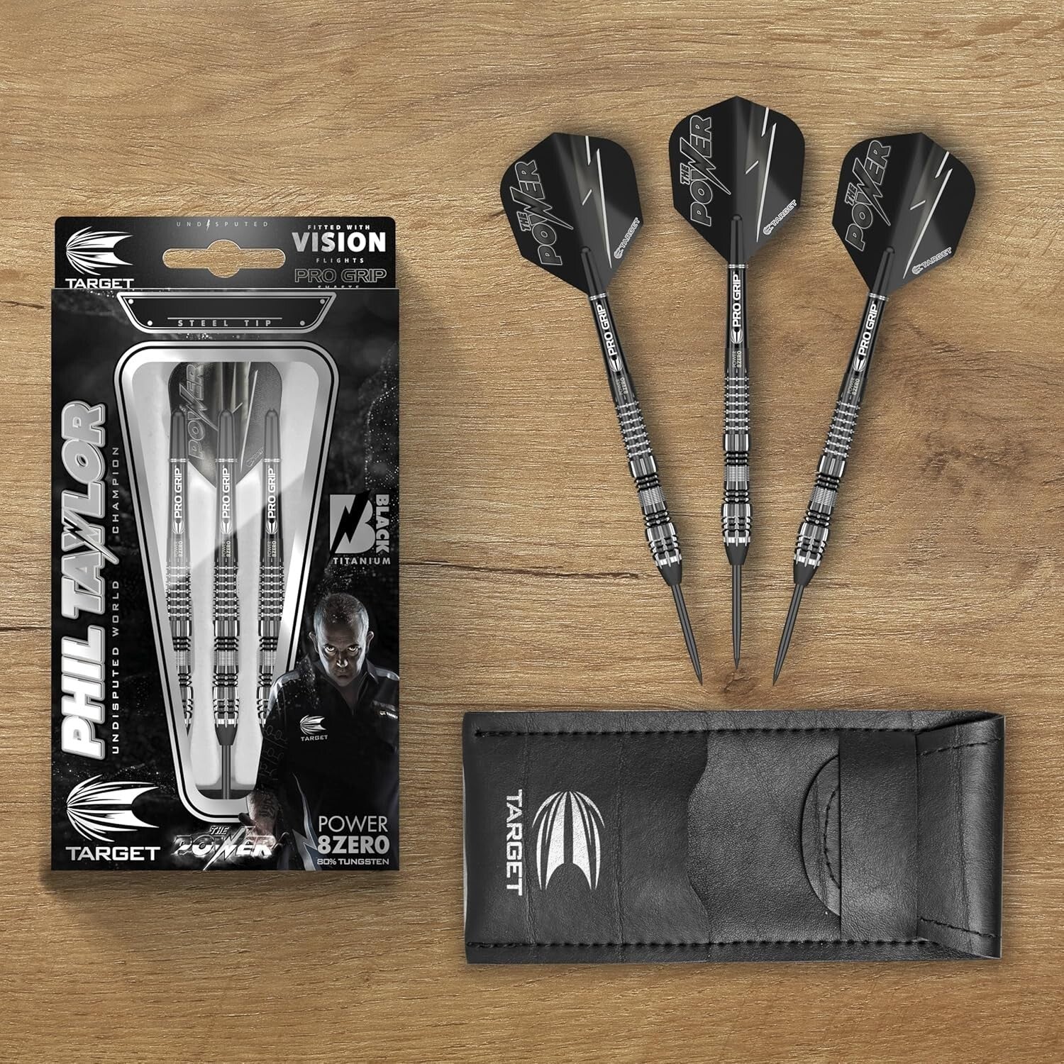Advanced Black Steel Tip Darts - 21G, Fixed Points, and Signature Case Included