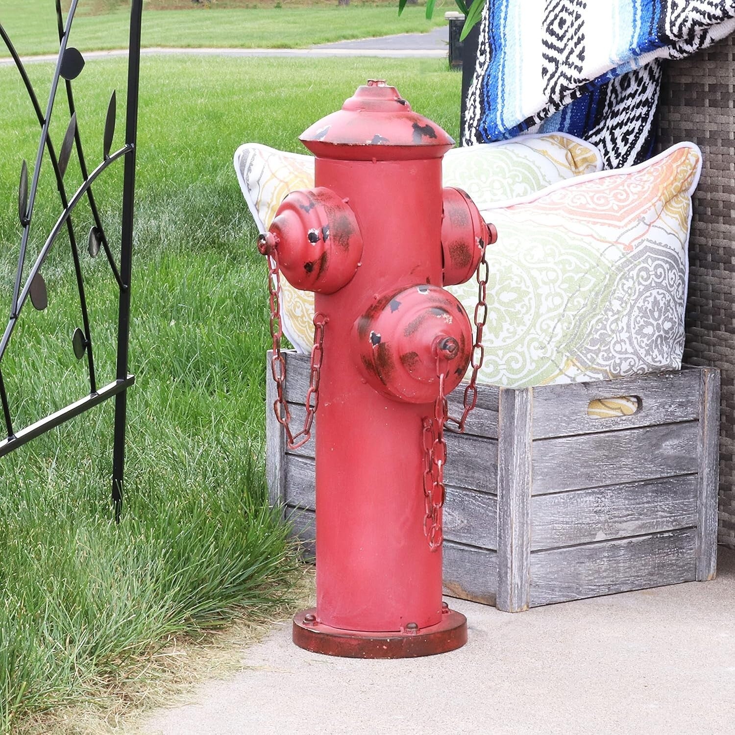 Charming Red Fire Hydrant Dog Pee Post - Outdoor Potty Training Solution