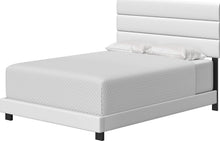 Load image into Gallery viewer, Contemporary Full Size Platform Bed Frame with Faux Leather Headboard - White
