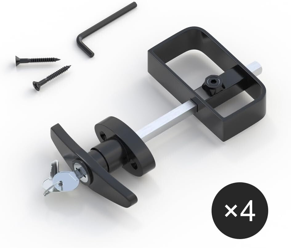 4-Pack Heavy-Duty Shed Lock Latch - Zinc Alloy & Carbon Steel Security Solution