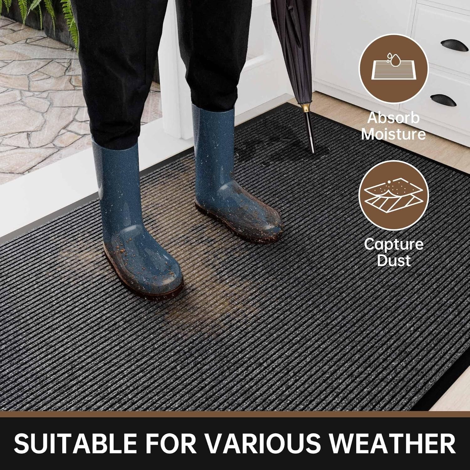 Large 4' x 8' Outdoor Doormat with Non-Slip Grip - Indoor/Outdoor Welcome