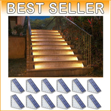 Load image into Gallery viewer, Energy-Efficient IP67 Solar Step Lights - 12 Pack Automatic Warm White Lighting