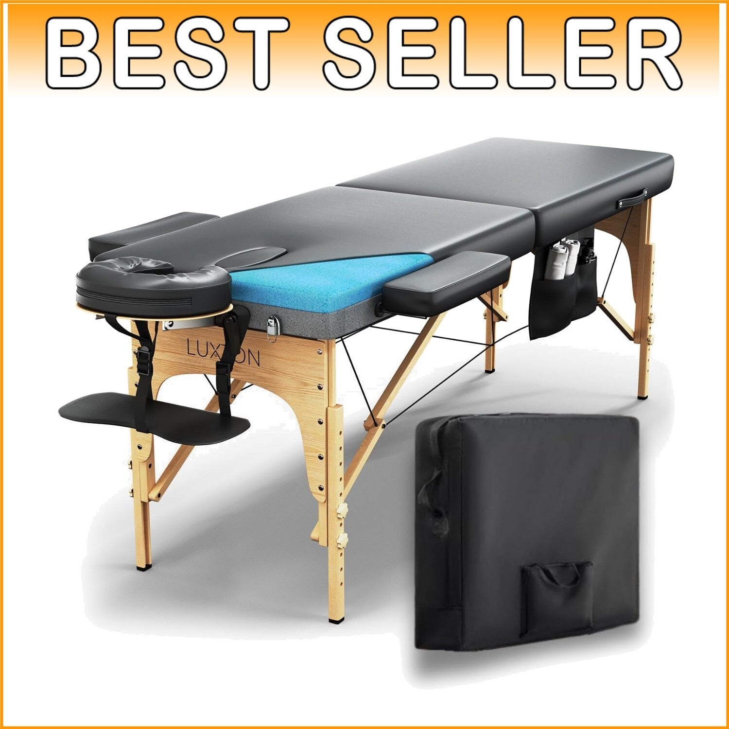 Foldable Massage Bed with Memory Foam Comfort - Complete with Carrying Case
