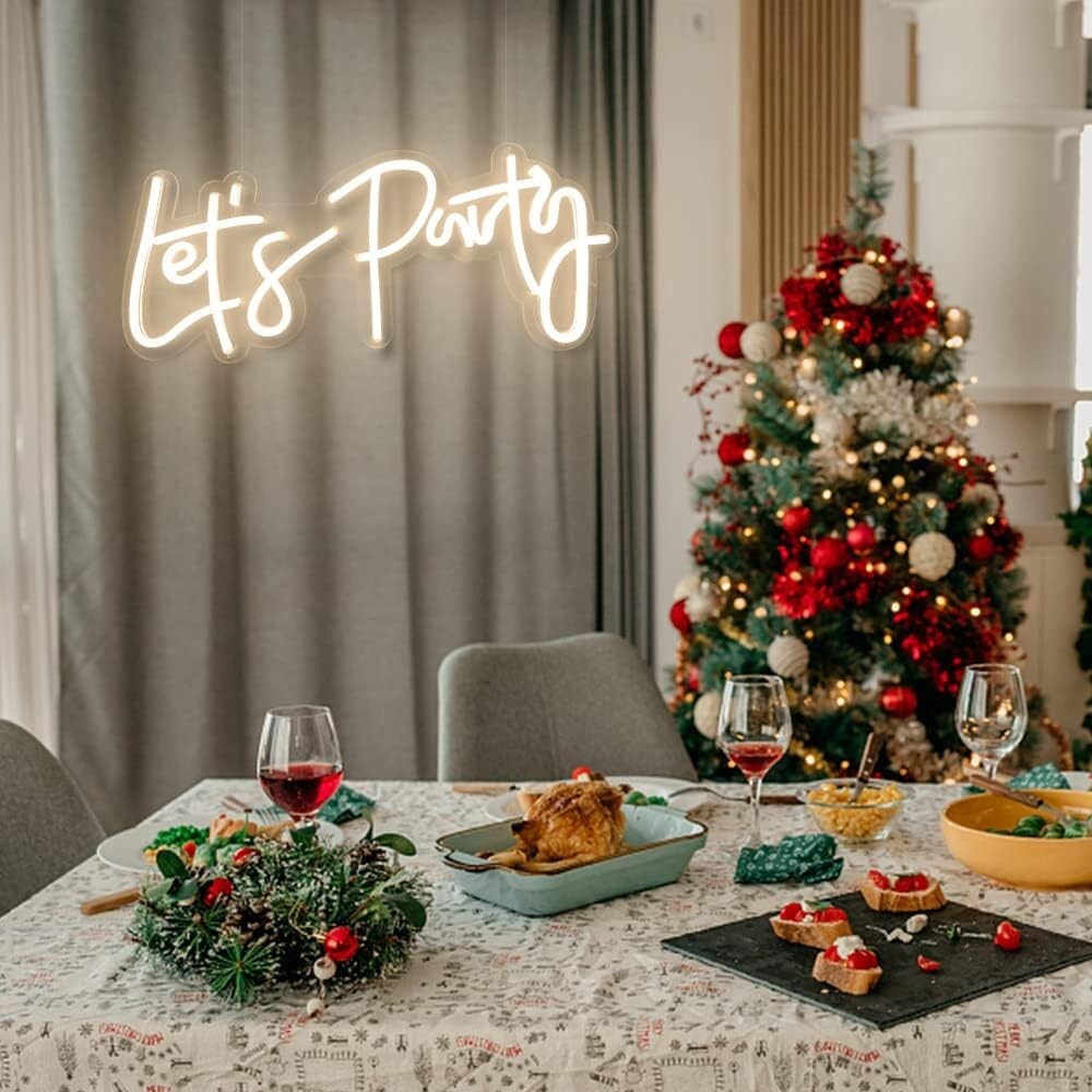 Dimmable LED Let's Neon Sign 23"X10" - Perfect for Events & Celebrations