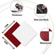 Load image into Gallery viewer, 30 Red Checkered Peel and Stick Vinyl Floor Tiles for Effortless Decorating