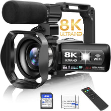 Load image into Gallery viewer, Lightweight 8K Vlogging Camera with WiFi &amp; 18X Digital Zoom, Ideal for All Ages