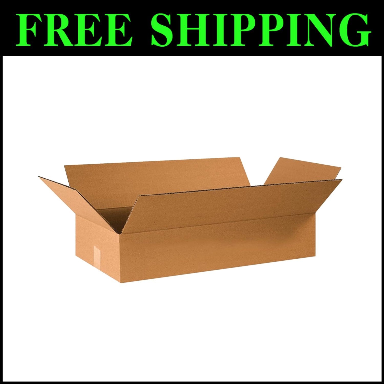 Eco-Friendly 24x12x4 Corrugated Flat Boxes - Reusable Moving & Shipping Box Set