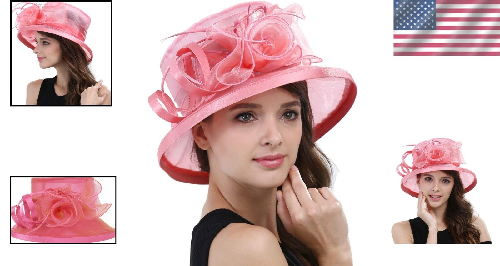 Elegant Women's Cloche Hat - Adjustable Tea Party Fascinator for Derby Day