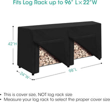 Load image into Gallery viewer, 8 ft Outdoor Log Rack Cover with Fastening Straps – Protect Firewood Year-Round