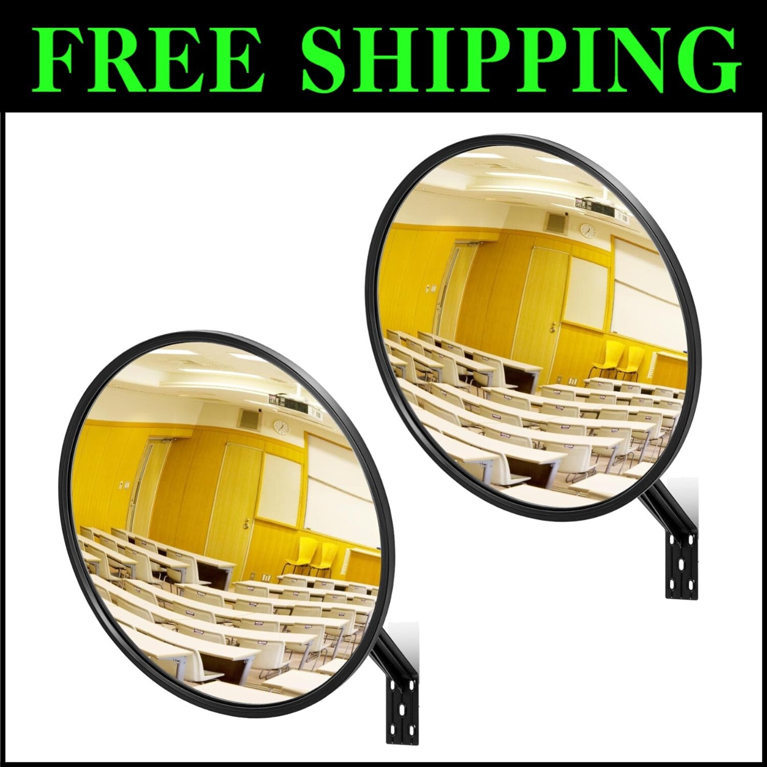Durable 8'' Round Convex Mirrors with Fixing Bracket for Home & Business Safety