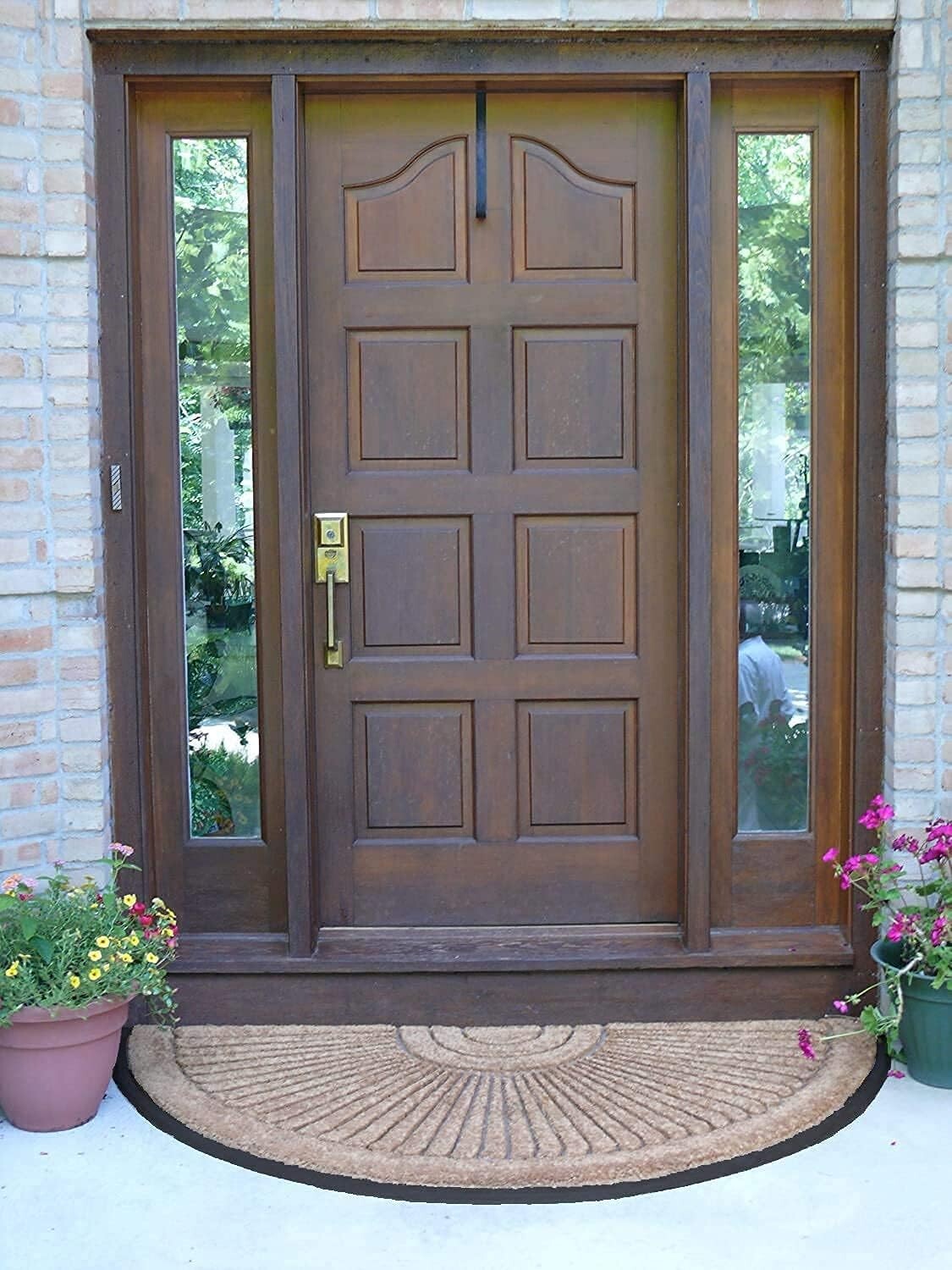 Geometric Sun Ray Doormat: Extra Large Eco-Friendly Outdoor Mat 3x6 Feet