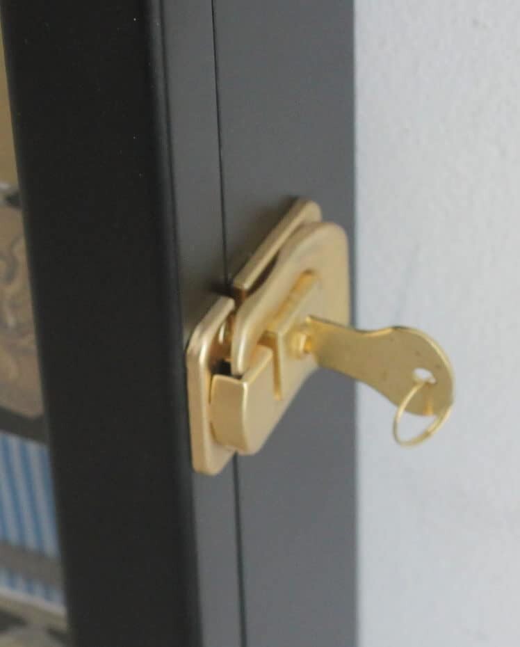 Compact Wall-Mounted Souvenir Spoon Cabinet with Keyed Lock - 60 Spoon Holder