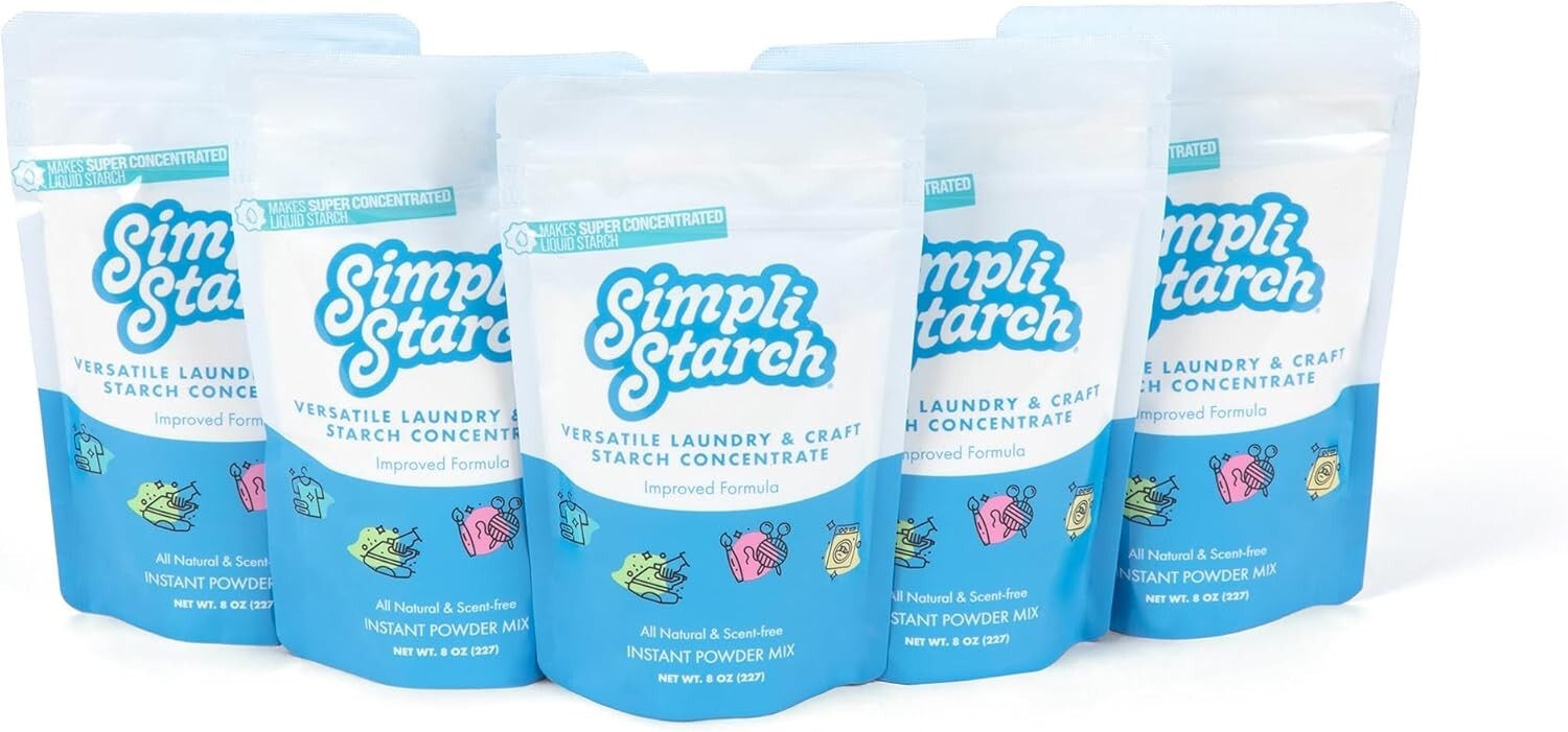 Unscented Dry Starch Concentrate for Laundry & Crafts - Chemical-Free 8oz