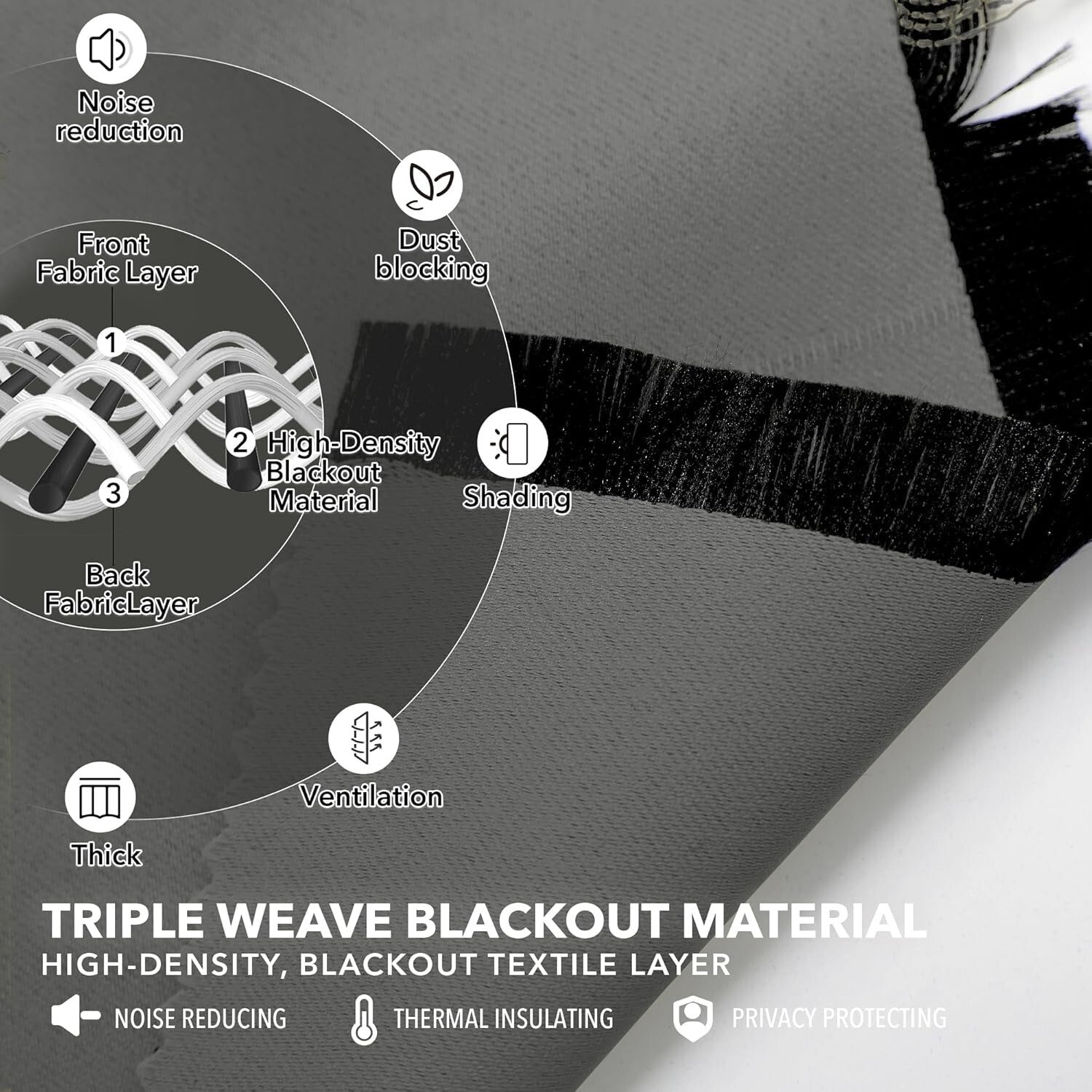 Versatile Blackout Drapes - Light Grey 52x95 Curtains with Dual Hanging Options