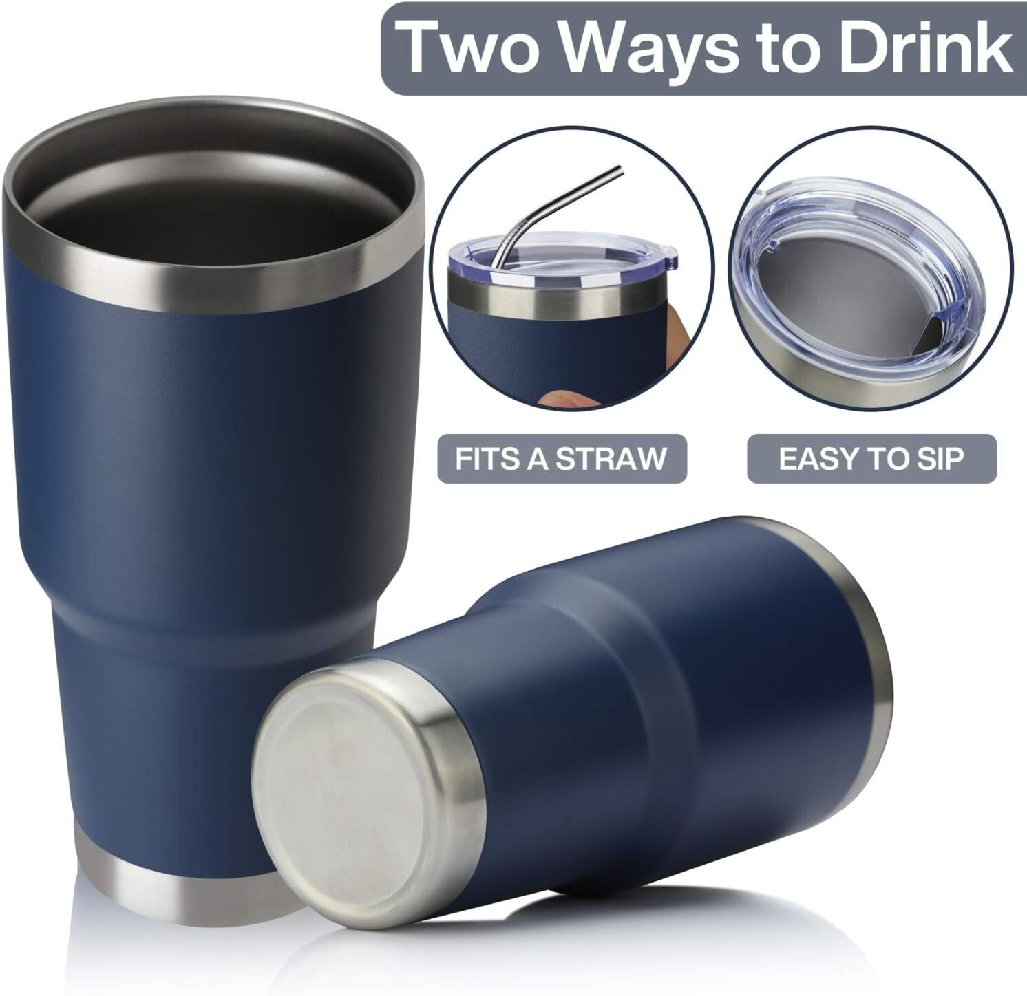 Durable 30oz Double Wall Coffee Tumblers - BPA-Free for On-the-Go Beverages