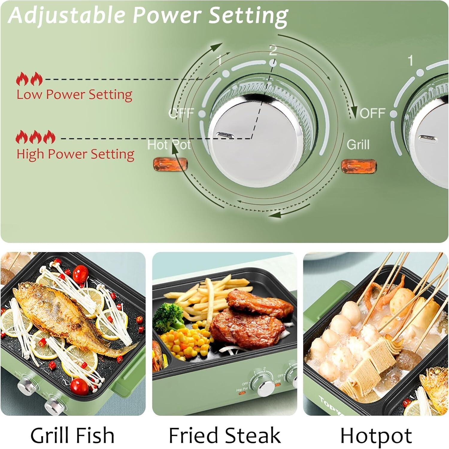 Eco-Friendly 2-in-1 Electric Hot Pot & Grill with Dual Temperature Control