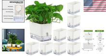 Load image into Gallery viewer, Elegant 7-Inch Self-Watering Pots for Indoor Plants – 8 Pack with Drainage Holes