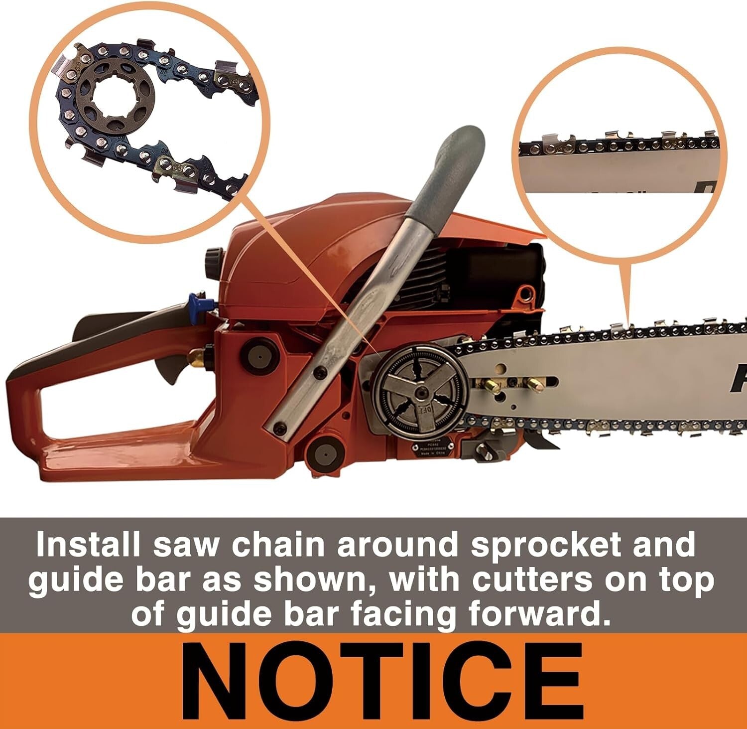 Durable 20 Inch 62CC Gas Chainsaw - Lightweight and Anti-Vibration Design