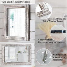Load image into Gallery viewer, Versatile 26"x18" Rustic Wall Mirror - Ideal for Entryway, Bedroom &amp; Living Room