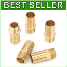 Load image into Gallery viewer, Pack of 5 Brass Barb Fittings 1" Hose x 3/4" NPT - Strong &amp; Reliable