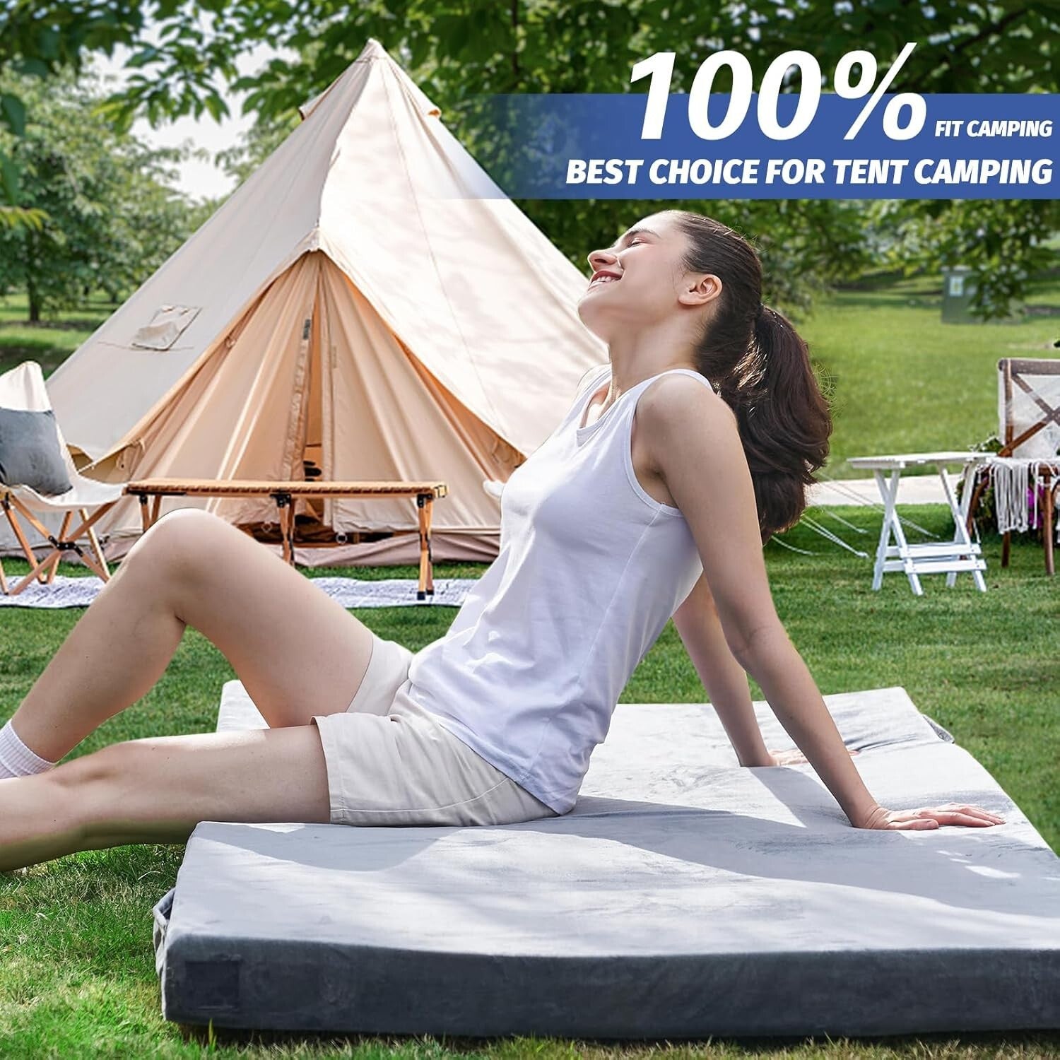 Lightweight Roll-Up Memory Foam Camping Mattress – Comfortable Sleep Anywhere