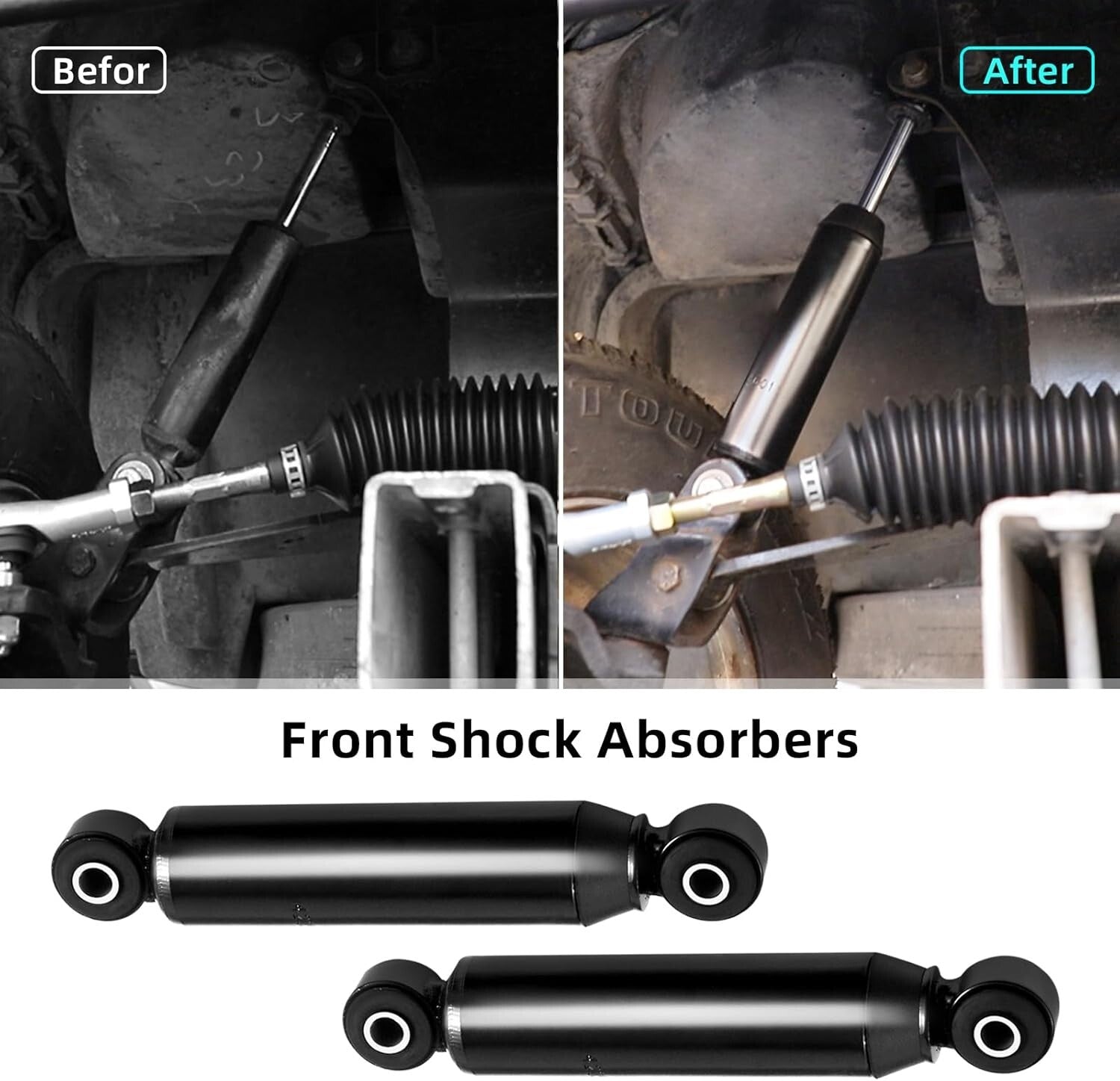 Durable Black Steel Shock Absorbers for Club Car DS & Precedent Models 88-Up