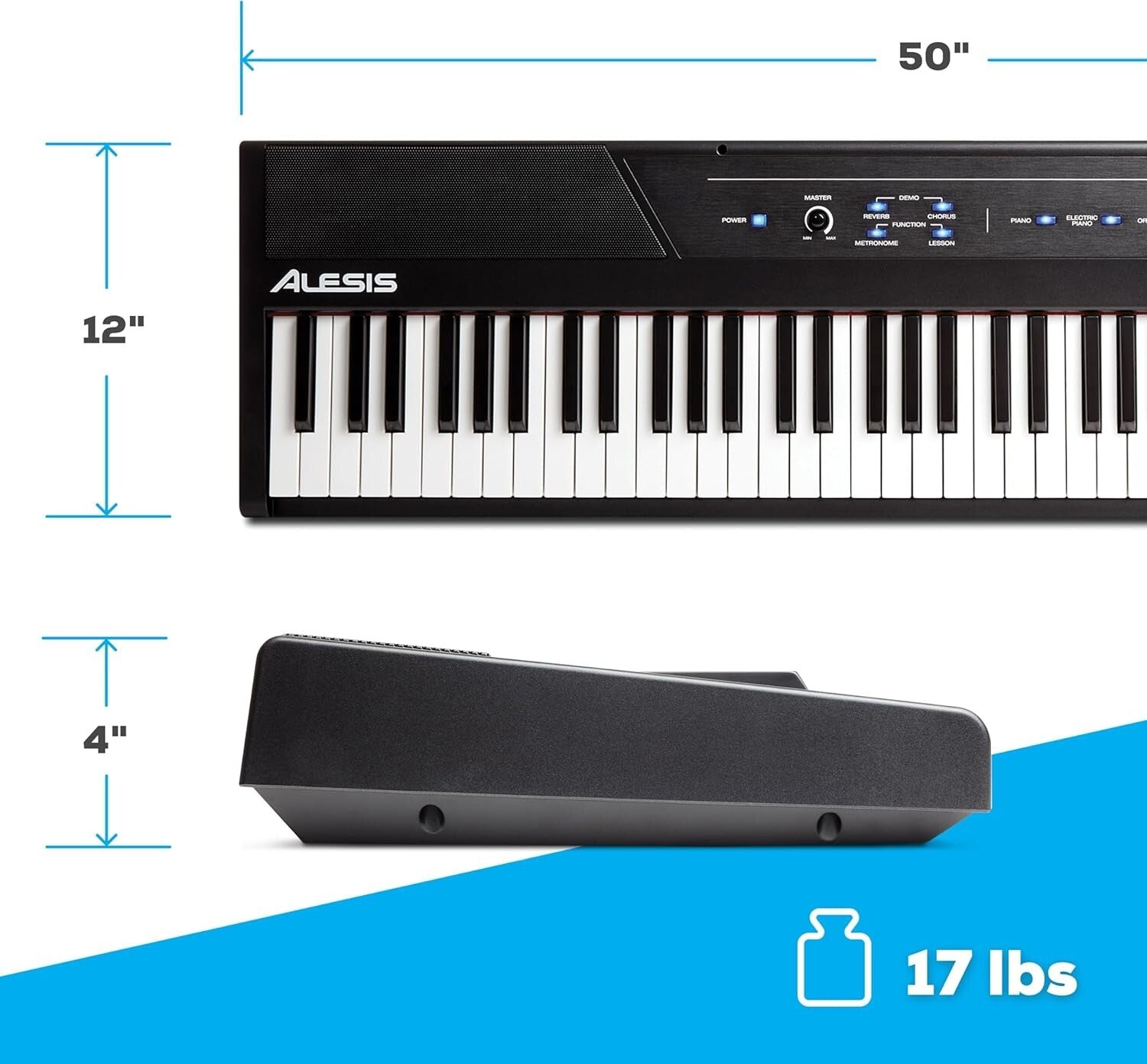 Portable 88-Key Digital Piano with Lesson Modes & Adjustable Touch Response