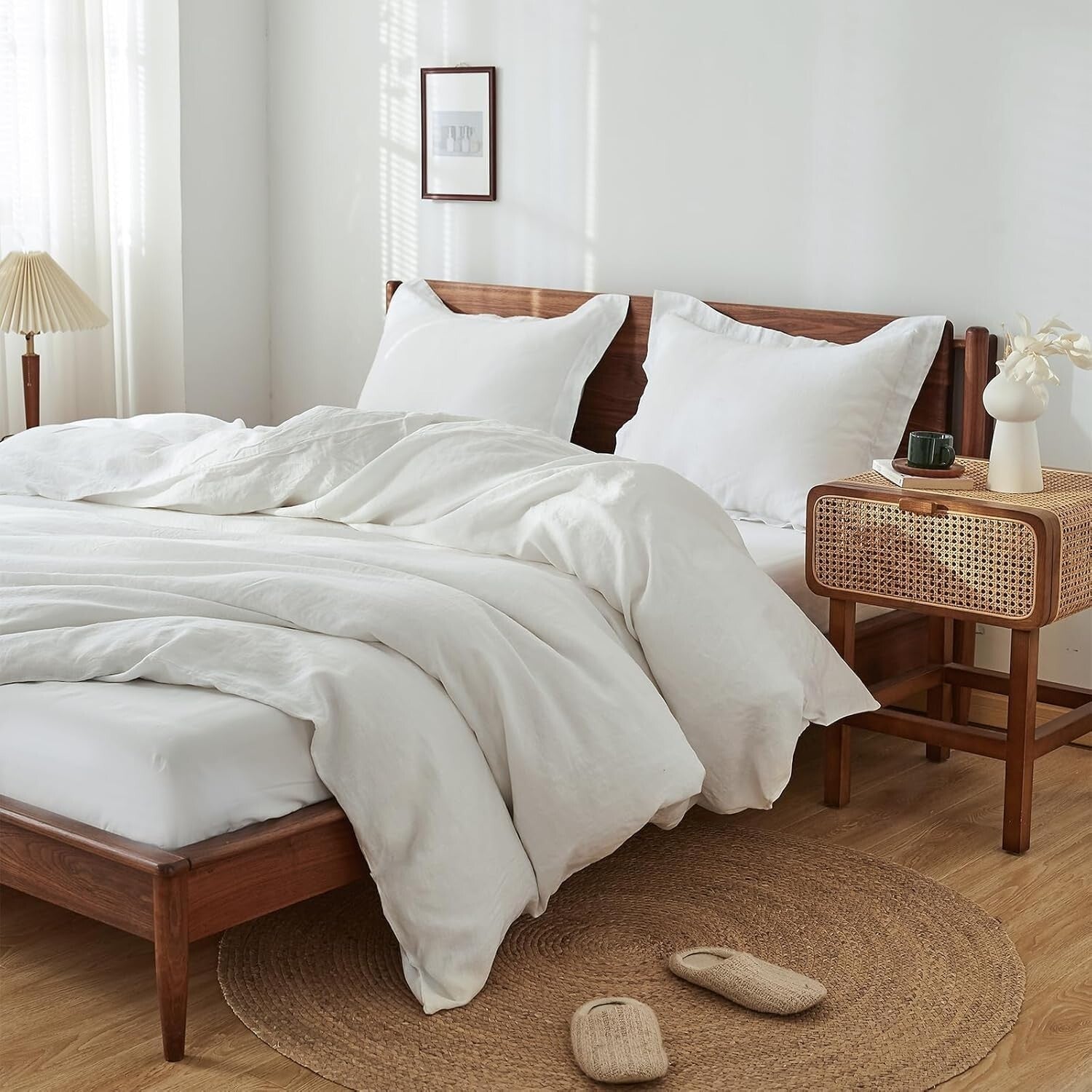 Classic 100% French Linen Pillow Shams - Breathable & Eco-Friendly, Set of 2