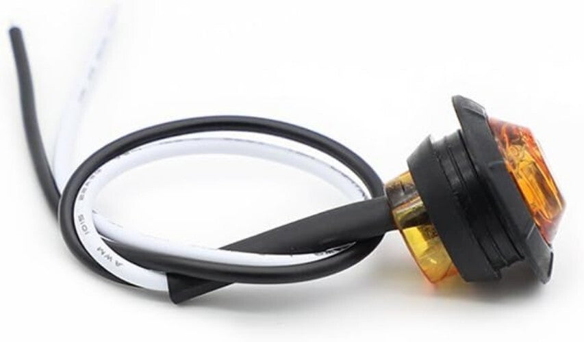 100 Pcs Amber 3/4 Inch LED Side Marker Lights for Trucks & Trailers - Waterproof