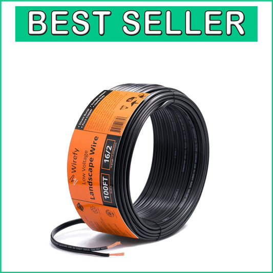 Flexible 16/2 Low Voltage Landscape Wire - 100FT, Ideal for DIY Outdoor Lighting