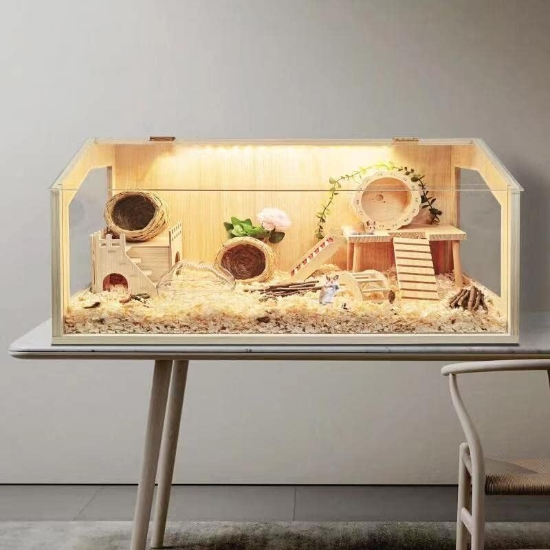 Premium Durable Wood Cage for Hamsters & Small Pets - Ventilated & Easy Clean