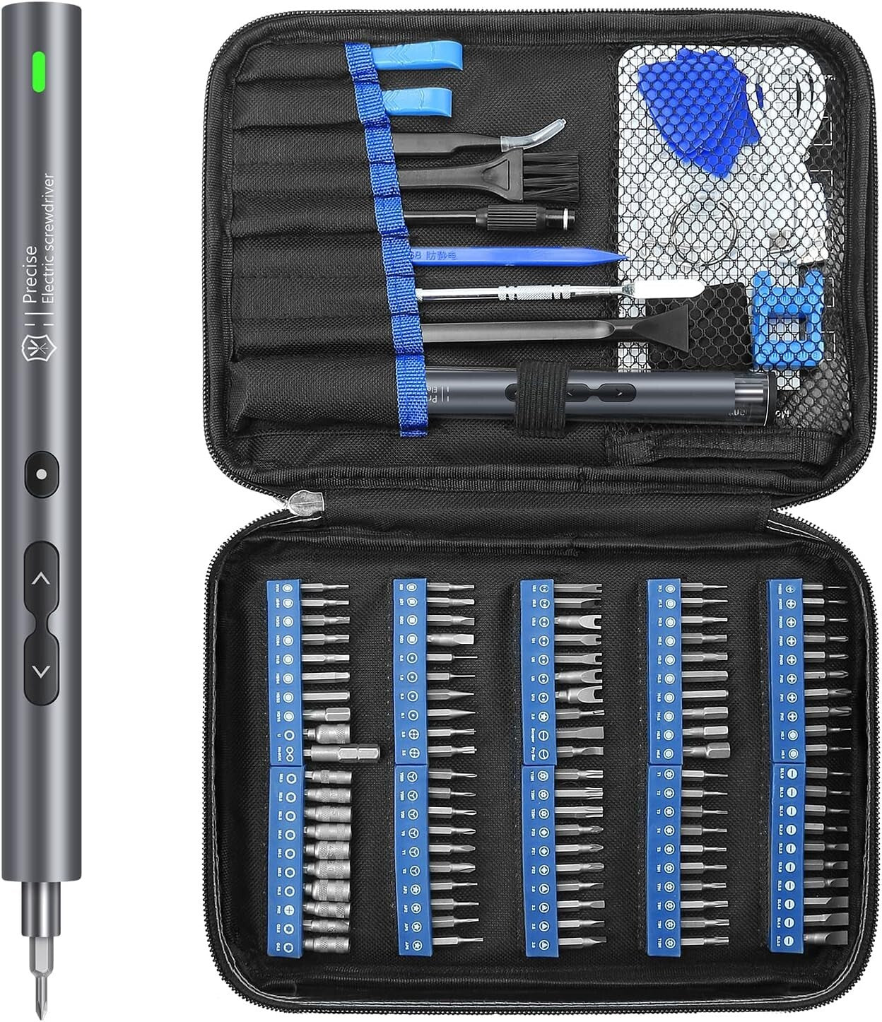 Portable Cordless Screwdriver Set with 100 Bits and Magnetic Tip - Handy Tool
