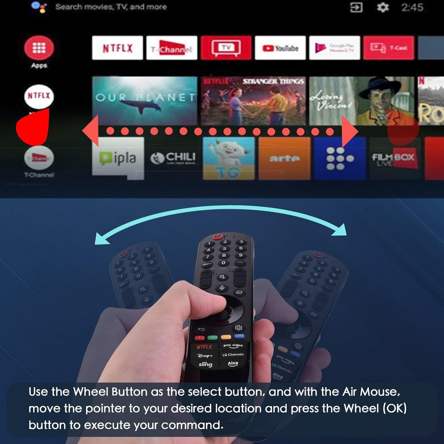 Bluetooth Magic Remote for LG Smart TV with Shortcuts for Ultimate Convenience