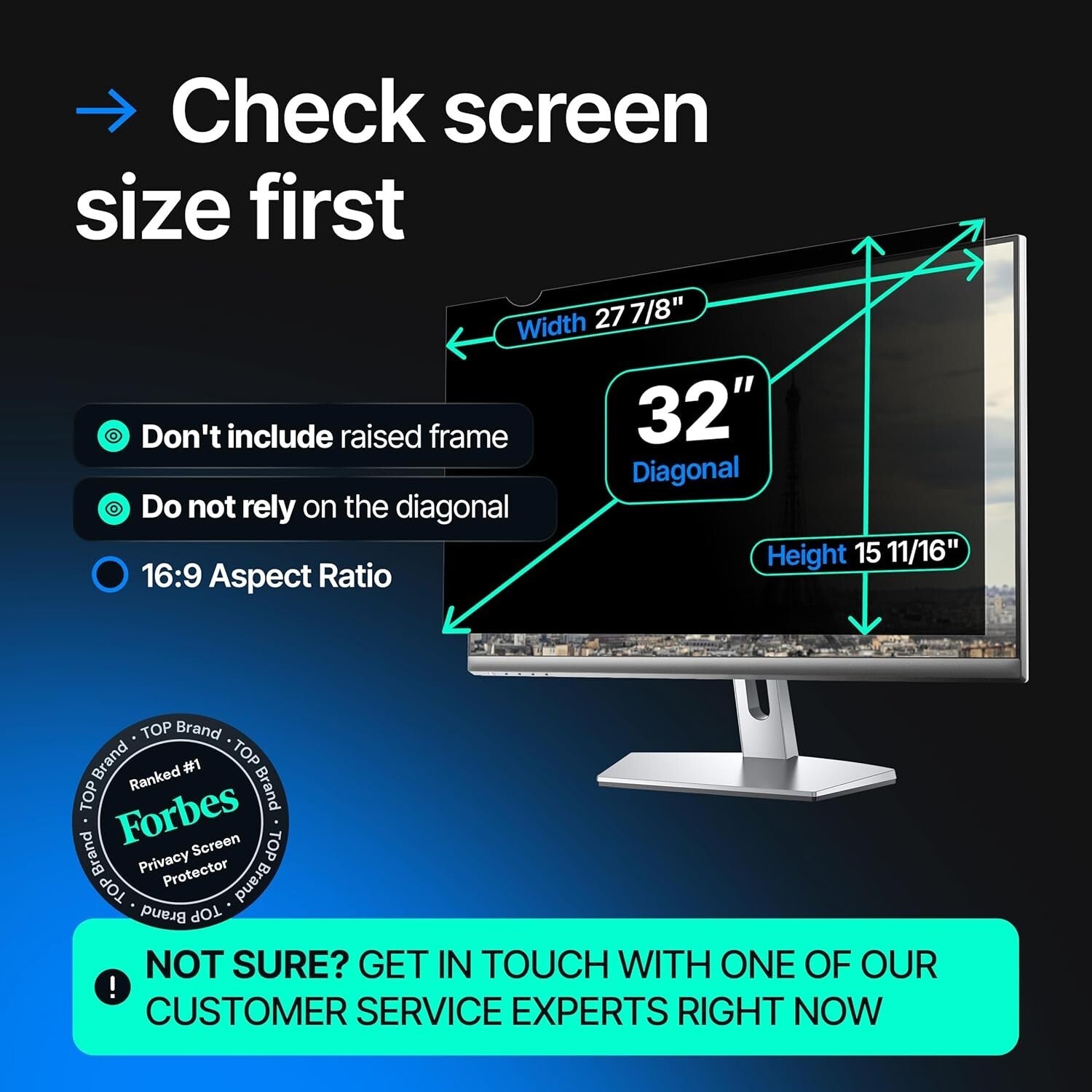 Curved Compatible 32-Inch Monitor Privacy Screen - Eye Protection and Comfort